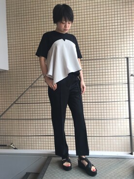 「LD TUTTLE（エルディータートル）のアイテム（サンダル）」を使った、funayamaさん（レディース・163cm）の春コーディネート