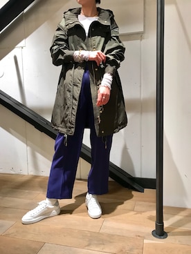「TATRAS（タトラス）のアイテム（モッズコート）」を使った、funayamaさん（レディース・163cm）の春コーディネート