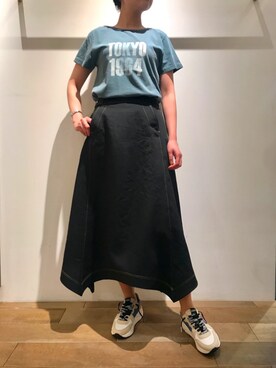 「EARIH（アーリ）のアイテム（スカート）」を使った、funayamaさん（レディース・163cm）の春コーディネート
