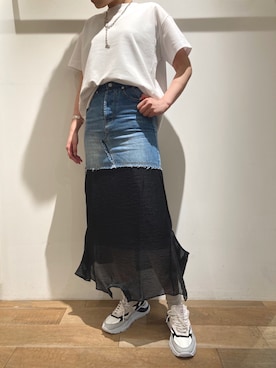 「VINTI ANDREWS（ヴィンティアンドリュース）のアイテム」を使った、funayamaさん（レディース・163cm）の夏コーディネート