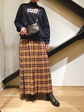 「MSGM（エムエスジーエム）のアイテム」を使った、funayamaさん（レディース・163cm）の秋コーディネート