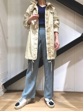 「TATRAS（タトラス）のアイテム（モッズコート）」を使った、funayamaさん（レディース・163cm）の春コーディネート