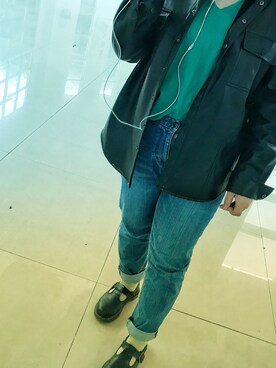 「日常」｜「アイテム（その他アウター）」を使った、咋乎的咋さん（レディース・155cm）の春コーディネート