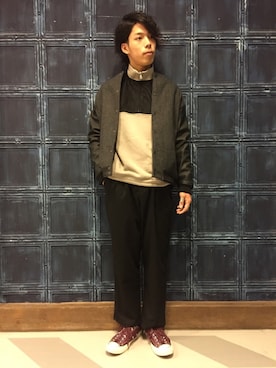 「RAGEBLUE（レイジブルー）のアイテム（スタジャン）」を使った、竹村【RAGEBLUE】さん（メンズ・180cm）の秋コーディネート