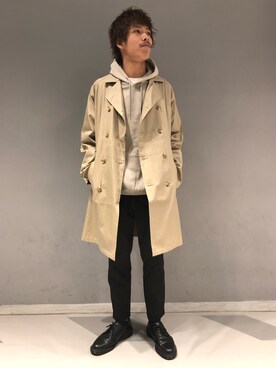 「RAGEBLUE（レイジブルー）のアイテム（トレンチコート）」を使った、竹村【RAGEBLUE】さん（メンズ・180cm）の春コーディネート