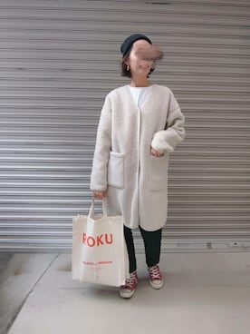 「ROKU」｜「アイテム（その他アウター）」を使った、ＴＳＵＢasaさん（レディース・163cm）の秋コーディネート