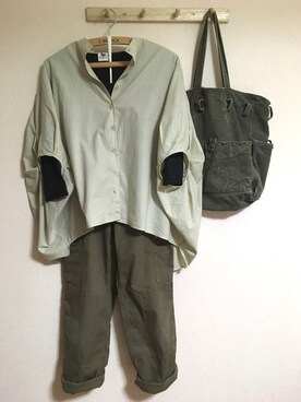 「CUBE SUGAR（キューブシュガー）のオンラインショップ限定 ビッグシルエットブラウス（シャツ/ブラウス）」を使った、MAKI＊さん（レディース・150cm）の春コーディネート