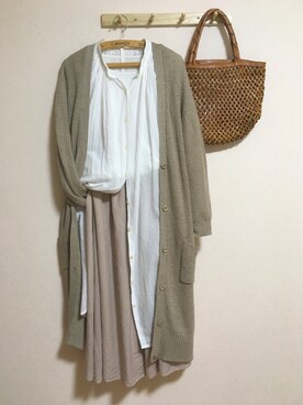 「マキシスカート」｜「アイテム（シャツワンピース）」を使った、MAKI＊さん（レディース・150cm）の春コーディネート