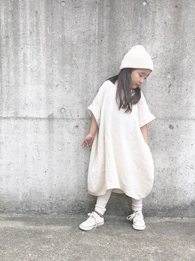 「handmade」｜「アイテム（ニットキャップ/ビーニー）」を使った、yunaa さん（キッズ・100cm）の秋コーディネート