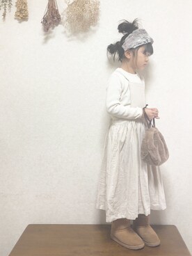 「handmade」｜「アイテム（ブーツ）」を使った、yunaa さん（キッズ・110cm）の冬コーディネート