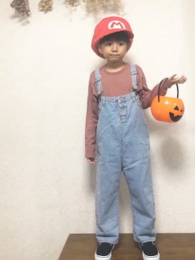 「halloween」｜「アイテム（オールインワン・サロペット）」を使った、yunaa さん（キッズ・124cm）の秋コーディネート
