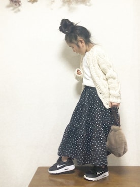 「handmade」｜「アイテム（スウェット）」を使った、yunaa さん（キッズ・110cm）の冬コーディネート
