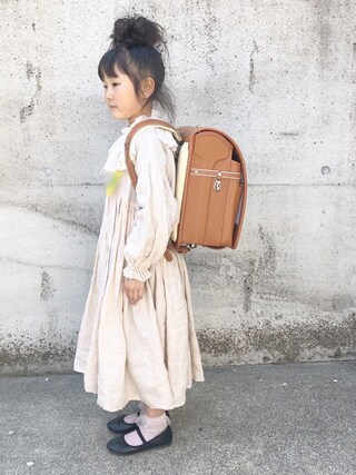 yunaa  is wearing A BOND "アシンメトリーつけ衿/アイボリー (kids/L・LL)"