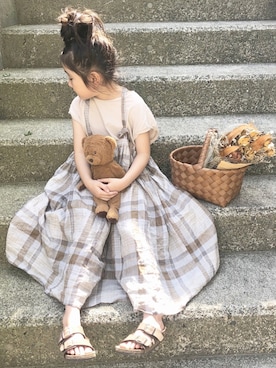 「handmade」｜「アイテム（サンダル）」を使った、yunaa さん（キッズ・120cm）の夏コーディネート