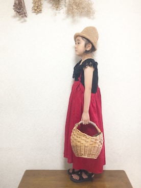 「handmade」｜「アイテム（サンダル）」を使った、yunaa さん（キッズ・120cm）の夏コーディネート