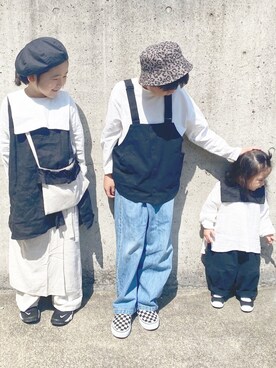「handmade」｜「アイテム（スリッポン）」を使った、yunaa さん（キッズ・128cm）の春コーディネート