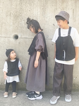「handmade」｜「アイテム（スリッポン）」を使った、yunaa さん（キッズ・130cm）の春コーディネート