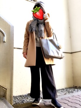 「GU（ジーユー）のアイテム（ヘアバンド、その他）」を使った、たんたん☺︎さん（レディース・157cm）の冬コーディネート