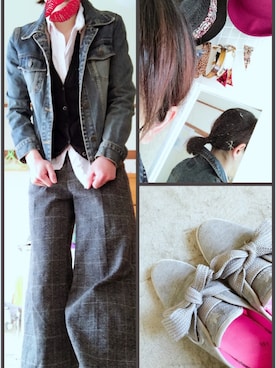 「adidas（アディダス）のadidas Originals for atmos / RELACE LOW W Sweat（スニーカー、グレー系）」を使った、たんたん☺︎さん（レディース・157cm）の冬コーディネート