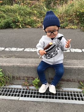 「URBAN RESEARCH DOORS（アーバンリサーチドアーズ）のアイテム（パーカー）」を使った、あおみちさん（キッズ・80cm）の秋コーディネート