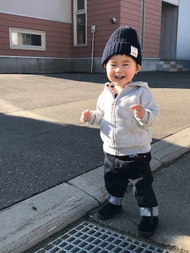 「URBAN RESEARCH DOORS（アーバンリサーチドアーズ）のアイテム（パーカー）」を使った、あおみちさん（キッズ・80cm）の秋コーディネート