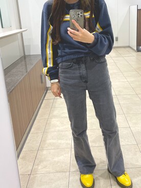 「Abercrombie&Fitch（アバークロンビーアンドフィッチ）のアイテム（スウェット）」を使った、eee👽さん（レディース・154cm）の夏コーディネート