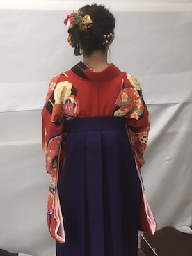 「袴」｜「アイテム（浴衣）」を使った、akoさん（レディース・160cm）の冬コーディネート