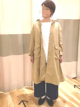 「sm2rhythm（サマンサモスモスリズム）のアイテム（ステンカラーコート）」を使った、minminさん（レディース・160cm）の春コーディネート