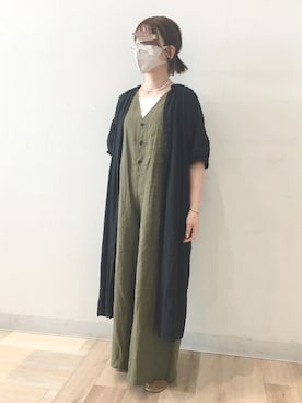 「sm2rhythm（サマンサモスモスリズム）のアイテム（サロペット/オーバーオール）」を使った、minminさん（レディース・160cm）の夏コーディネート