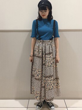 「アパレルスタッフ」｜「アイテム（ハンチング/ベレー帽）」を使った、ユリナさん（レディース・160cm）の春コーディネート