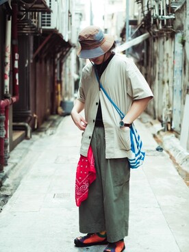 「KEEN（キーン）のアイテム（その他シューズ）」を使った、lhokchiuさん（メンズ・175cm）の夏コーディネート