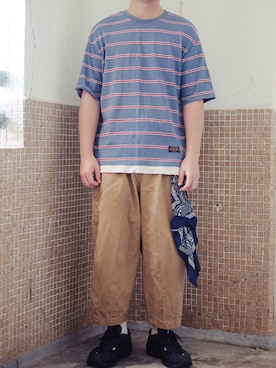 「SPAO（スパオ）のアイテム」を使った、lhokchiuさん（メンズ・175cm）の夏コーディネート