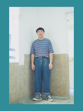 「SPAO（スパオ）のアイテム」を使った、lhokchiuさん（メンズ・175cm）の夏コーディネート