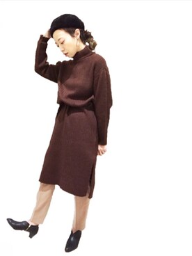 「アイテム（ブーティ）」を使った、バヤコさん（レディース・161cm・30代）の秋コーディネート