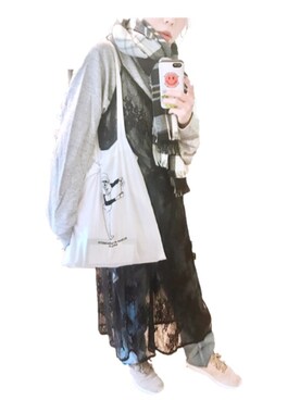 「UNIQLO（ユニクロ）のアイテム（スウェット）」を使った、バヤコさん（レディース・161cm）の冬コーディネート