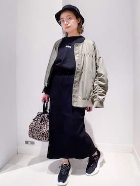 「FILA（フィラ）のアイテム（帽子）」を使った、バヤコさん（レディース・161cm）の春コーディネート