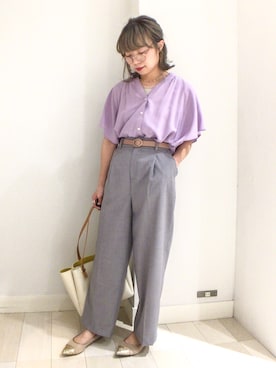 「オフィス」｜「アイテム（その他シューズ）」を使った、バヤコさん（レディース・161cm）の春コーディネート