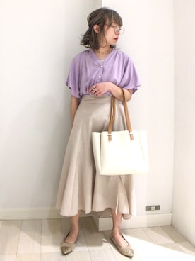 「オフィス」｜「アイテム（その他シューズ）」を使った、バヤコさん（レディース・161cm）の春コーディネート