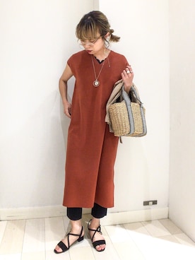 「GLOBAL WORK（グローバルワーク）のアイテム（かごバッグ）」を使った、バヤコさん（レディース・161cm）の春コーディネート