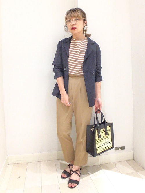 GLOBAL WORK イオンモール新潟南バヤコさんのテーラードジャケット「リネン着流しWジャケット/834581(GLOBAL WORK|グローバルワーク)」を使ったコーディネート