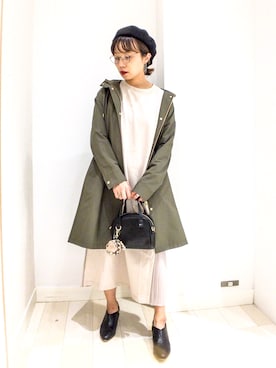 「アイテム（ブーティ）」を使った、バヤコさん（レディース・161cm・30代）の秋コーディネート