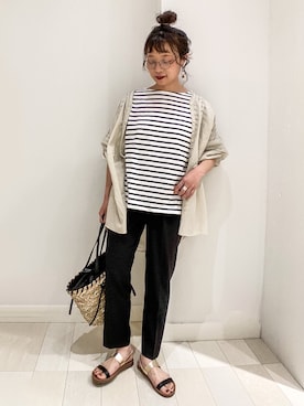 「GLOBAL WORK（グローバルワーク）のアイテム（かごバッグ）」を使った、バヤコさん（レディース・161cm）の春コーディネート