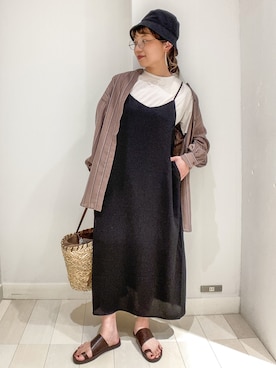 「GLOBAL WORK（グローバルワーク）のアイテム（かごバッグ）」を使った、バヤコさん（レディース・161cm）の春コーディネート