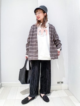 「NO COFFEE（ノーコーヒー）のアイテム」を使った、バヤコさん（レディース・161cm）の冬コーディネート