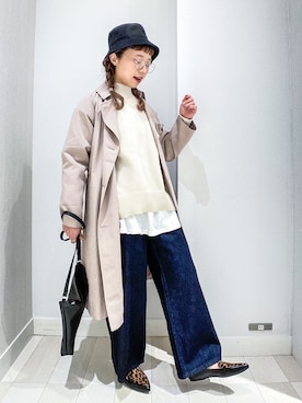 「アイテム（トレンチコート）」を使った、バヤコさん（レディース・161cm・30代）の冬コーディネート