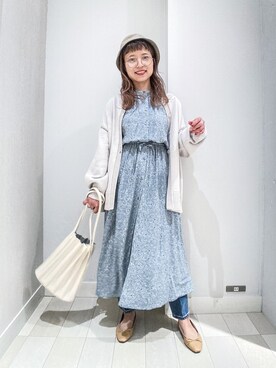 「プリーツバッグ」｜「アイテム（帽子）」を使った、バヤコさん（レディース・161cm）の冬コーディネート