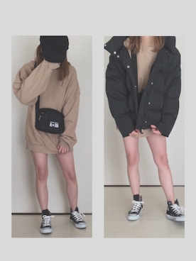 「DHOLIC（ディーホリック）のアイテム（キャスケット）」を使った、makoさん（レディース・162cm）の冬コーディネート