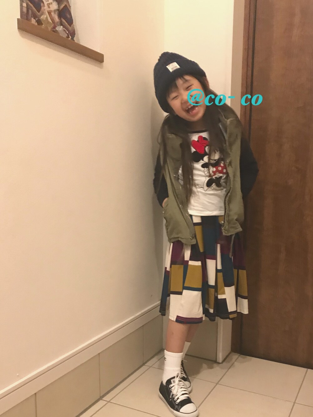 「Championの【Champion】レギュラー3P無地ソックス（ソックス/靴下、ホワイト系）」を使った、tomotoさん（キッズ・125cm）の秋コーディネートの1枚目の写真