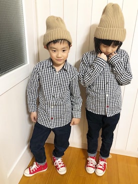 「赤い靴」｜fumika.mさん（キッズ・124cm）の秋コーディネート