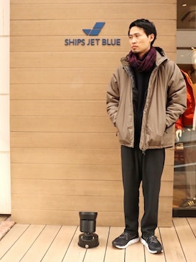 「SHIPS JET BLUE（シップスジェットブルー）のアイテム（その他アウター）」を使った、前田さん（メンズ・177cm）の秋コーディネート